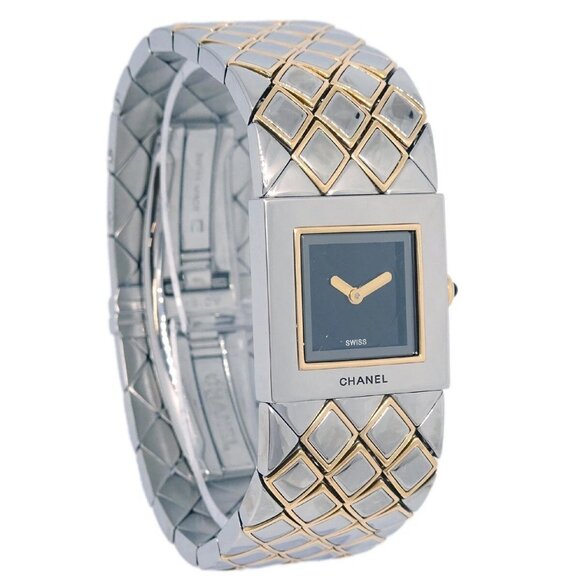 Chanel Matelasse Quartz Watch SS 18KYG V.H.60794 113949